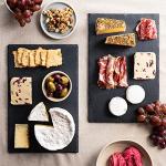 Navaris Natural Slate Serving Plates - Set of 4 Place Mat Serving Trays - Medium Rectangular Stone Table Mat Serving Platter Tiles - 11.8" x 7.8"