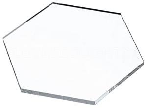 CleverDelights 4" Hexagon Glass Tile - Clear