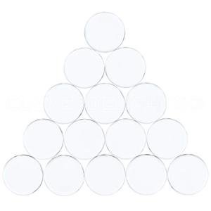 CleverDelights 18mm (11/16") Round Flat Glass Tiles - 50 Pack - Clear Flat Glass Tiles