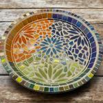 Youway Style Glass Mosaic Tiles for Crafts Bulk,200g Cream Broken Glass Pieces for DIY Spring Mosaic Art Decor,Garden Mosaic Supplies