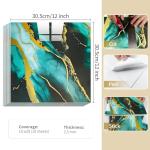 10-Sheet Peel and Stick Kitchen Backsplash Tiles,Waterproof Self Adhesive Marble Tile for Wall,PVC Wall Panels Shower Tiles for Bathroom and Kitchen Wall Decor-Not Real Tile(Dark Green,12"x12")