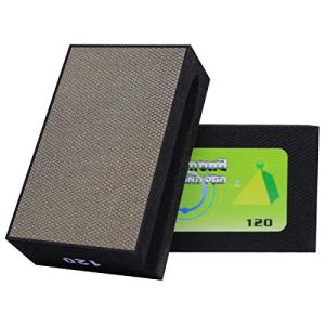 Diamond Hand Polishing Pads 120 Grit Sanding Blocks Foam Backing for Tile Stone Marble Concrete Ceramics Granite Glass Wet Dry 1PCS(Grit-120)