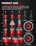 DAYDOOR Diamond Hole Saw Kit, 15-Piece Tile Hole Saw Kit 1/4" 5/16" 4/5" 1" 1-3/8" 2" 3" 4",Vacuum Brazed Core Drill Bits for Porcelain Tile, Granite, Marble, Stone(Red)