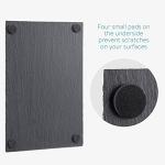 Navaris Natural Slate Serving Plates - Set of 4 Place Mat Serving Trays - Medium Rectangular Stone Table Mat Serving Platter Tiles - 11.8" x 7.8"