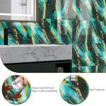 10-Sheet Peel and Stick Kitchen Backsplash Tiles,Waterproof Self Adhesive Marble Tile for Wall,PVC Wall Panels Shower Tiles for Bathroom and Kitchen Wall Decor-Not Real Tile(Dark Green,12"x12")