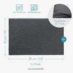 Navaris Natural Slate Serving Plates - Set of 4 Place Mat Serving Trays - Medium Rectangular Stone Table Mat Serving Platter Tiles - 11.8" x 7.8"