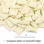 Youway Style Glass Mosaic Tiles for Crafts Bulk,200g Cream Broken Glass Pieces for DIY Spring Mosaic Art Decor,Garden Mosaic Supplies