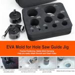 ASNOMY 10PCS Diamond Hole Saw Set, 1/4"-2" Inch Serrated Brazing Tile Hole Saw Diamond Core Drill Bits Set with EVA Mold Hole Saw Guide Jig for Porcelain Tile Glass Ceramic Stone Granite Marble