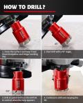 DAYDOOR Diamond Hole Saw Kit, 15-Piece Tile Hole Saw Kit 1/4" 5/16" 4/5" 1" 1-3/8" 2" 3" 4",Vacuum Brazed Core Drill Bits for Porcelain Tile, Granite, Marble, Stone(Red)