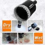 ASNOMY 10PCS Diamond Hole Saw Set, 1/4"-2" Inch Serrated Brazing Tile Hole Saw Diamond Core Drill Bits Set with EVA Mold Hole Saw Guide Jig for Porcelain Tile Glass Ceramic Stone Granite Marble