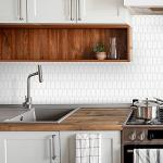White Long Hexagon Peel and Stick Tile Set