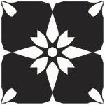 MORCART Peel and Stick Vinyl Tile - Flower Black