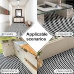 Black and White Waterproof Peel and Stick Floor Tiles