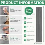 54 Sq. Ft Floor Tiles Peel and Stick Vinyl Floor 36 x 6 inch Luxury Self Adhesive Waterproof Flooring Planks DIY for Kitchen, Living Room, Shops, RV, Wood Look Plank, 36-Pack, Dull Grey