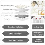 Vamos Tile Long Hexagon Peel and Stick Tile Backsplash - 10 Sheets Stick on Backsplash for Kitchen and Bathroom Calacatta Gold Mixed Metal Light Gold PVC Self Adhesive Mosaic Wall Tiles(Seamless)