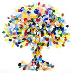 Swpeet 1 Pound Mosaic Tiles Mixed Color Mosaic Glass Pieces with Organizing Container, Genuine Mosaic Tiles Glass Pieces Mosaic Perfect for Home Decoration Crafts Supply(Panchromatic, Diamond)