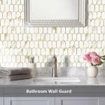 Vamos Tile Long Hexagon Peel and Stick Tile Backsplash - 10 Sheets Stick on Backsplash for Kitchen and Bathroom Calacatta Gold Mixed Metal Light Gold PVC Self Adhesive Mosaic Wall Tiles(Seamless)