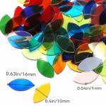 HJRTIUOH 100g Petal Mosaic Tiles, High Transparency Stained Glass Mosaic Tiles, DIY Handmade Lampshade Artwork and Stained Glass Projects, Approx. 360 Pieces,Green