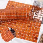 smafusion 11.5sqft Orange Mosaic Floor and Wall Tile for Bathroom, Kitchen Backsplash, Swimming Pool, Shower, Accent Wall, Outdoor, Hotels (10pcs, Orange)
