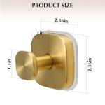 warlve Suction Cup Hooks for Shower - Reusable No-Drill Mounting - Hooks for Towels, Robes & Loofah on Metal, Glass, Mirrors, Tile & Smooth Non-Porous Surfaces (2, Brushed Gold)