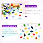 Swpeet 1 Pound Mosaic Tiles Mixed Color Mosaic Glass Pieces with Organizing Container, Genuine Mosaic Tiles Glass Pieces Mosaic Perfect for Home Decoration Crafts Supply(Panchromatic, Diamond)