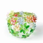 HJRTIUOH 100g Petal Mosaic Tiles, High Transparency Stained Glass Mosaic Tiles, DIY Handmade Lampshade Artwork and Stained Glass Projects, Approx. 360 Pieces,Green