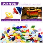 Swpeet 1 Pound Mosaic Tiles Mixed Color Mosaic Glass Pieces with Organizing Container, Genuine Mosaic Tiles Glass Pieces Mosaic Perfect for Home Decoration Crafts Supply(Panchromatic, Diamond)