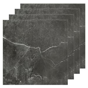 AKOLAFE 40 Sheet Vinyl Flooring 12"x12" Peel and Stick Floor Tile Waterproof Black Marble Vinyl Floor Tiles Clearance Self Adhesive Floor Tiles Sticky Laminate Flooring for Bathroom Kitchen Basement