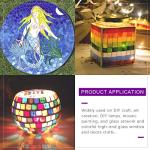 Swpeet 1 Pound Mosaic Tiles Mixed Color Mosaic Glass Pieces with Organizing Container, Genuine Mosaic Tiles Glass Pieces Mosaic Perfect for Home Decoration Crafts Supply(Panchromatic, Diamond)