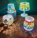 HJRTIUOH 100g Petal Mosaic Tiles, High Transparency Stained Glass Mosaic Tiles, DIY Handmade Lampshade Artwork and Stained Glass Projects, Approx. 360 Pieces,Green