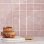 Commomy Thicker Pink Peel and Stick Tiles- 10 pcs of 12" x 12" - 3D Adhesive Square Peel and Stick Tiles Backsplash for Kitchen, Bathroom, Removable, Waterproof, Vinyl Wall Tile