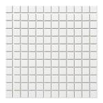 Tenedos 1x1 Square White Porcelain Mosaic Tile for Bathroom Walls, Shower, Pool, Entryway, Floor and Backsplash - Single Full Sheet, Easy Installation (1)