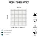 Tenedos 1x1 Square White Porcelain Mosaic Tile for Bathroom Walls, Shower, Pool, Entryway, Floor and Backsplash - Single Full Sheet, Easy Installation (1)