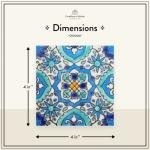 Casablanca Market MT014 Mediterranean Ceramic Utica Decorative Tile, Blue