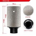 DT-DIATOOL Diamond Finger Bit 35mm Coated Milling Bit for Tile Grinder Enlarging Polishing Holes on Porcelain Ceramic Granite Marble Countertop, 5/8 inch-11 Thread