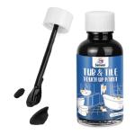 Tub Tile Gloss Black Paint Touch Up Paint Kit for Bathtub Porcelain Repair Scratches Cracks Chips on Porcelain Acrylic Enamel Cast Iron Tiles Sinks Toilets Black