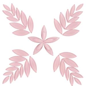 Youway Style Pink Leaf Mosaic Tiles for Crafts Bulk,200g Petal Mosaic Glass Pieces,Flower Glass Tiles for Christmas Mosaic Decorations,Garden Mosaic Supplies Kit
