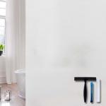 Volcanics Frosted Glass Window Privacy Film with Installation Tools, Removable Static Cling Bathroom Window Film, Heat Control UV Blocking, Peep-Proof, Ideal for Home Office 17.5 x 78.7 Inches