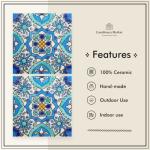 Casablanca Market MT014 Mediterranean Ceramic Utica Decorative Tile, Blue