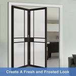 Volcanics Frosted Glass Window Privacy Film with Installation Tools, Removable Static Cling Bathroom Window Film, Heat Control UV Blocking, Peep-Proof, Ideal for Home Office 17.5 x 78.7 Inches