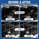 Tub Tile Gloss Black Paint Touch Up Paint Kit for Bathtub Porcelain Repair Scratches Cracks Chips on Porcelain Acrylic Enamel Cast Iron Tiles Sinks Toilets Black
