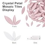 Youway Style Pink Leaf Mosaic Tiles for Crafts Bulk,200g Petal Mosaic Glass Pieces,Flower Glass Tiles for Christmas Mosaic Decorations,Garden Mosaic Supplies Kit