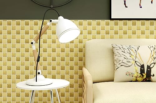 Gold Square Ceramic Shower Floor Tile Mosaic