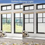 Volcanics Frosted Glass Window Privacy Film with Installation Tools, Removable Static Cling Bathroom Window Film, Heat Control UV Blocking, Peep-Proof, Ideal for Home Office 17.5 x 78.7 Inches