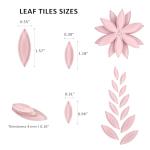Youway Style Pink Leaf Mosaic Tiles for Crafts Bulk,200g Petal Mosaic Glass Pieces,Flower Glass Tiles for Christmas Mosaic Decorations,Garden Mosaic Supplies Kit