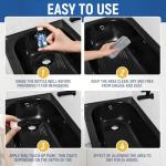 Tub Tile Gloss Black Paint Touch Up Paint Kit for Bathtub Porcelain Repair Scratches Cracks Chips on Porcelain Acrylic Enamel Cast Iron Tiles Sinks Toilets Black