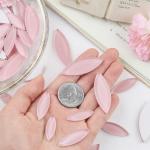 Youway Style Pink Leaf Mosaic Tiles for Crafts Bulk,200g Petal Mosaic Glass Pieces,Flower Glass Tiles for Christmas Mosaic Decorations,Garden Mosaic Supplies Kit