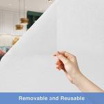 Volcanics Frosted Glass Window Privacy Film with Installation Tools, Removable Static Cling Bathroom Window Film, Heat Control UV Blocking, Peep-Proof, Ideal for Home Office 17.5 x 78.7 Inches