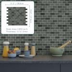 10-Sheet Subway Peel and Stick Backsplash Tile, 11.3" x 10.8" Green Mixed Stone Composite Handmade Looks Self Adhesive Waterproof Wall Tile, Stick on Tiles for Kitchen Bathroom Shower Fireplace