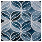 Ocean Wave 6x6 Porcelain Tile Glossy Blue Decorative Patterned Floor and Wall Tile for Bathroom Kitchen Backsplash Accent Indoor Outdoor Use Durable and Elegant (8 Pieces)
